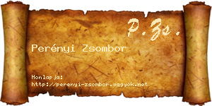 Perényi Zsombor névjegykártya